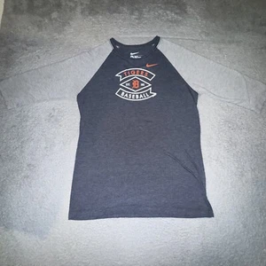 Detroit Tigers Shirt Womens XL Slim Fit Blue Gray Nike MLB 3/4 Sleeves Raglan - Picture 1 of 8