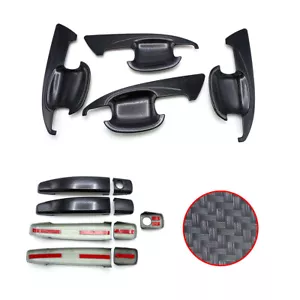 Set Handle Hand Bowl Insert Cover Carbon Black Fits Chevrolet Colorado 2012 19 - Imagen 1 de 5