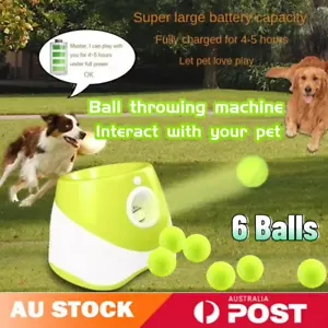 Auto Dog Ball Launcher Thrower Automatic Tennis Fetch Throwing Machine w/6 Balls - Picture 1 of 15