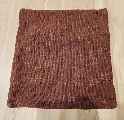 Surya Throw Pillow Cover 18 x 18 Sham Brown Textured 100% Cotton Boho Euc - Image 1 of 4