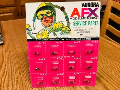 AURORA AFX RARO Tarjeta Completa / PLATA CONMUTADOR Cepillos Motor (12) Pares ~ NUEVO Foto 1 de 3