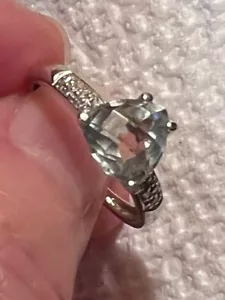 Prehnite Ring Size 7 white gold 14k - Picture 1 of 9