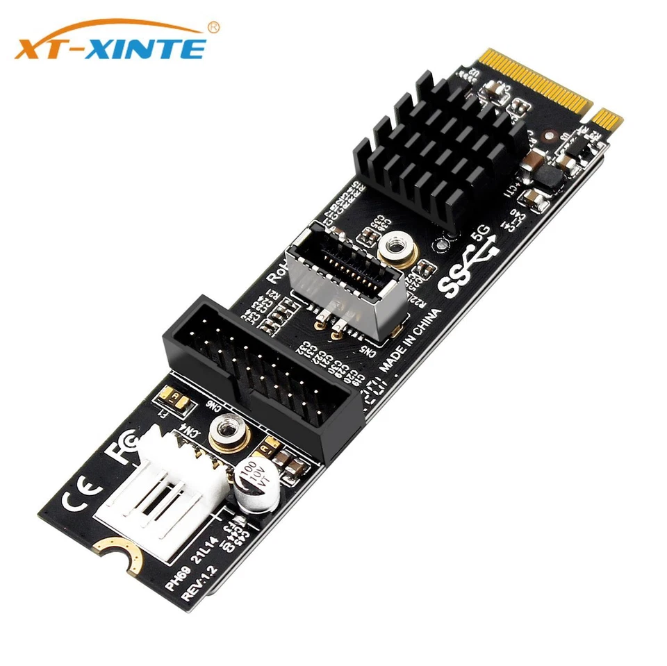 M.2 M KEY PCIe to USB 3.1 Panel 5Gbps TYPE-E&C+19/20Pin Expansion Card USB3.0 - Image 1 of 4