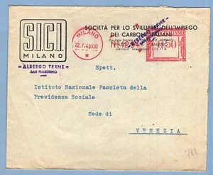 SP0788 - Marcophilia: affr.mecc.rosse - SICI Milan 1943 - with beams - Picture 1 of 1