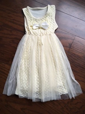 Vestido Shabby Chic de vacaciones con perlas talla 5 para niñas Foto 1 de 4