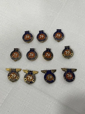 Union 76 Gasoline Pin Safe Driver Enameled set of 11 pins Years 3 through 13 - Image 1 of 4