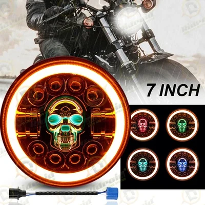 Faro LED RGB de 7 pulgadas haz alto-bajo DRL para Harley Davidson Touring Road King Foto 1 de 4