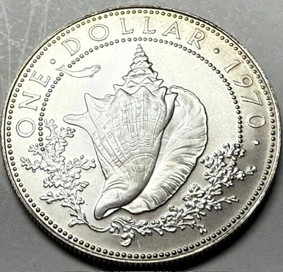 BAHAMAS - Conch Silver Dollar - 1970 - Km-8 - Brilliant Uncirculated! - Image 1 of 2