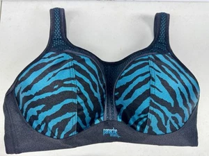 NEU Panache Sport BH ohne Bügel High Impact Supportive 34DD 7341A Blau Zebra - Bild 1 von 11