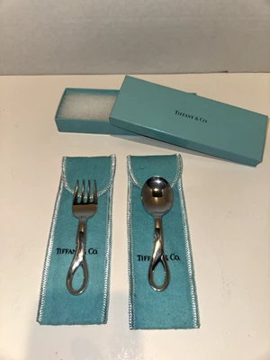 Tenedor y cuchara para bebé Tiffany & Company 1984 Elsa Paretti Foto 1 de 3
