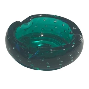 Vintage Murano Glas Grün Aschenbecher - Bild 1 von 5