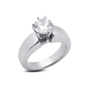 1ct G SI1 Round Natural Certified Diamond 18k  Classic Solitaire Engagement Ring - Picture 1 of 3