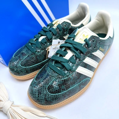 Zapatos para mujer Adidas Samba OG W piel de serpiente verde universitario JR8848 talla 6,5-8,5 Foto 1 de 4