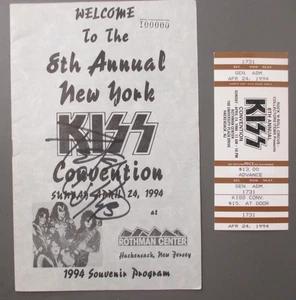 KISS Convention program 1994 signed by Peter Criss #000001 PLUS ticket + COA ! - Picture 1 of 5