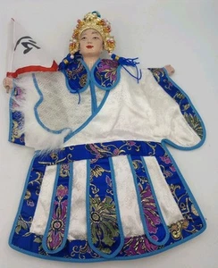 Bambola vintage opera cinese pupazzo fatto a mano intagliato a mano tradizionale senza supporto decorazione - Foto 1 di 14