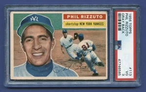 Phil Rizzuto 1956 PSA 3 en muy buena condición Topps Hof NY YANKEES GRIS TRASERO VINTAGE (#113) RZC - Imagen 1 de 4