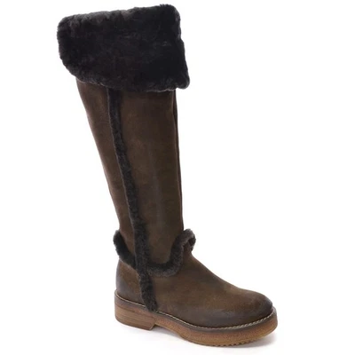 Damas Manas Lea Foscati Angela Botas de Invierno con Puños 36/6 Marrón Gamuza Zapatos Nuevos Foto 1 de 4