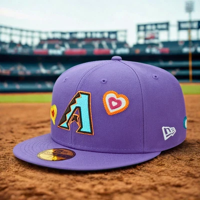 Arizona Diamondbacks Chain Stitch Heart New Era 59FIFTY Sz. 7 1/4 Fitted Hat Cap - Image 1 of 4