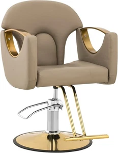 Physa Salon Chair with Footrest Hairdresser Chair Barber Chair Beige  - Picture 1 of 4