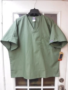 Camicia Cherokee verde salvia scollo a V manica corta scrub uomo XL ~NUOVA CON ETICHETTE~ - Foto 1 di 8