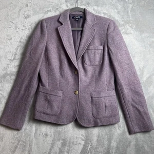 Chaps Blazer Womens Size 8 Purple Tweed Wool Blend Jacket Preppy Officecore - Picture 1 of 16