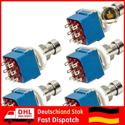 5 X Fußschalter Foot Switch 3PDT 9Pin Wahres Einbau Schalter Bypass Metall NEU - Bild 1 von 4