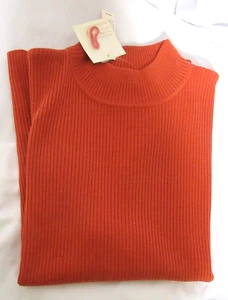 Croft & Barrow Womens Orange Ribbed Short Sleeve Turtleneck SZ 1X NWT - Picture 1 of 8