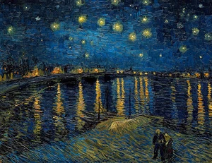 Starry Night Over the Rhone by Vincent van Gogh A1+ High Quality Canvas Print - Picture 1 of 2