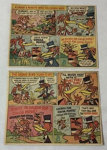 lote de dos anuncios de papel de periódico de cereales CUCO PARA BOCANADAS DE CACAO ~ años 60 - Imagen 1 de 1
