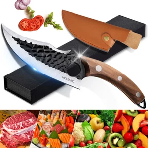 Butcher Knife Hand Forged Kitchen Chef Knife Serbian Meat Cleaver Slicing Knife - Picture 1 of 20