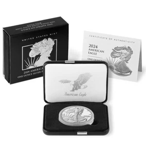 2024-W Proof $1 American Silver Eagle Box, OGP & COA - Picture 1 of 3