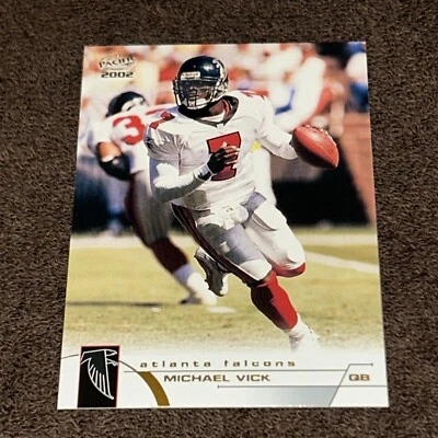 MICHAEL VICK 2002 PACIFIC FOOTBALL CARD #25 ATLANTA FALCONS - Image 1 of 2