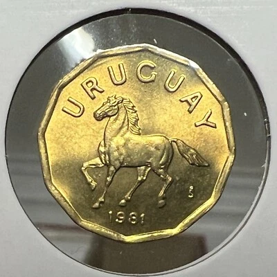 1981 URUGUAY 10 CENTESIMOS BRILLIANT UNCIRCULATED COIN - Image 1 of 2