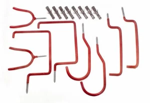 Rot Garage Utility Aufbewahrung Wand Haken Set 8 Haken mit Rawl Stecker mit 2 Karten - Bild 1 von 1