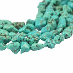 Huge 15X20MM Natural Turquoise 100% Real Gemstone Nugget Loose Beads Strand 15" - Picture 1 of 12