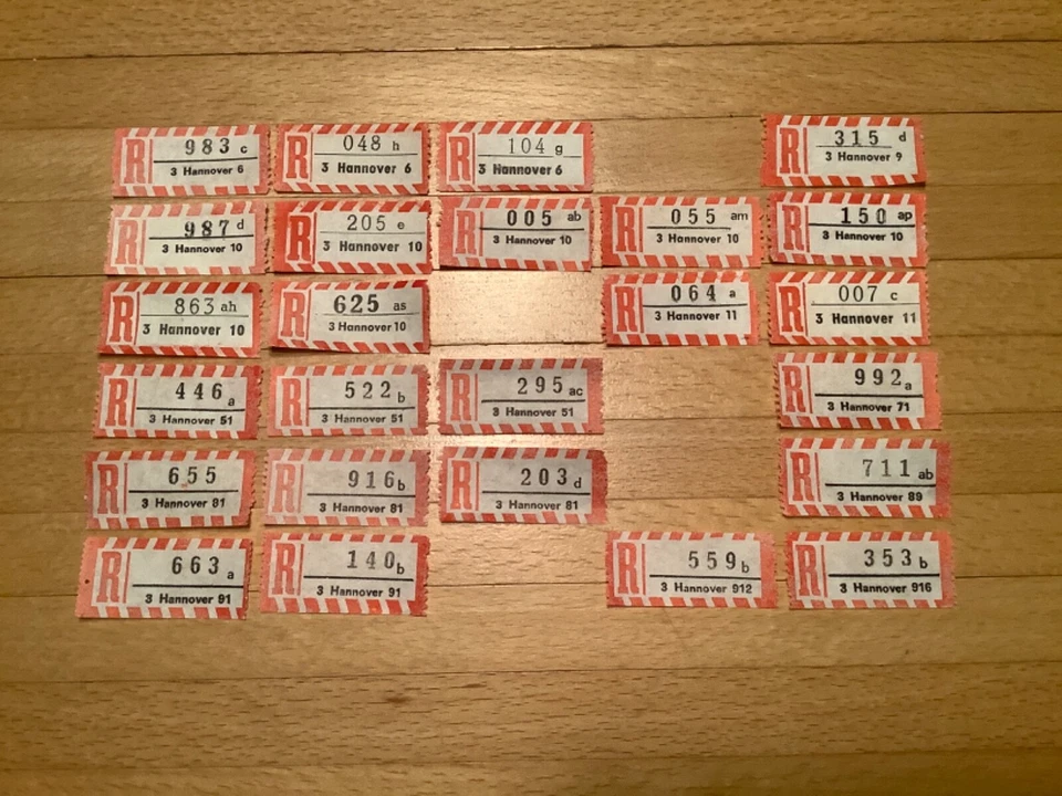 Reco-Zettel 3Hannover 6, 9, 10, 11, 51, 71, 81, 89, 91, 912, 916 - Bild 1 von 1