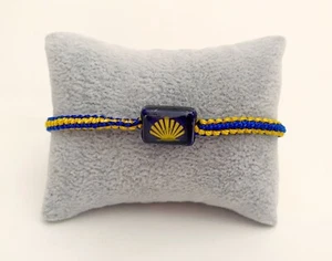 Pulsera Camino De Santiago azul y amarilla regulable nuevo hombre mujer niño - Imagen 1 de 2