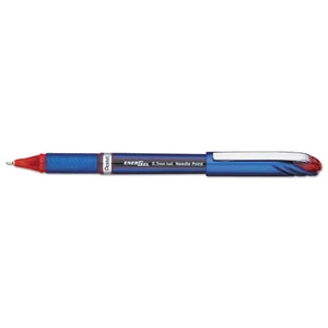 Pentel EnerGel NV Stick Gel Pen, 0.5 mm Needle Tip, Red Ink/Barrel, Dozen - Picture 1 of 1