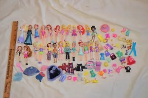 Polly Pocket lot 25 Dolls Clothes Accessories 90 pc some Disney - Picture 1 of 8