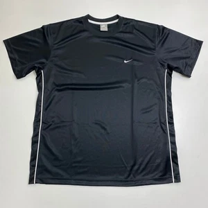 Camisa De Colección Y2K Nike Para Hombres XL Negra Manga Corta Ropa Activa Swoosh 100% Poliéster - Imagen 1 de 12
