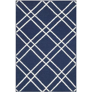 Safavieh Flat weave Wool Navy/ Ivory Area Rug 3' x 5' - Picture 1 of 1