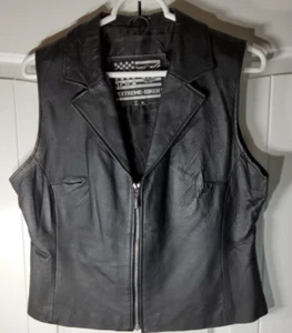 USA Extreme Biker Leather Vest in Black Women's  Size Small - Picture 1 of 4