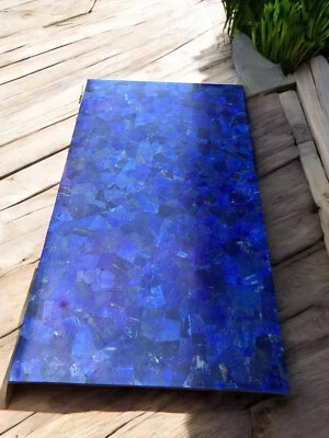 Lapis Lazuli Blue Dining Table Top Handmade Custom Made Random Gemstone Decor - Image 1 of 4