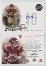 2008 Press Pass Signings Silver /199 John David Booty #PPS-JDB Rookie Auto RC