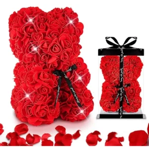 Wedding Women Valentine's Day Teddy Rose Bear with Display Box Birthday Gifts US - Picture 1 of 9
