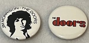 Juego de 2 pinback de botones promocionales vintage de puertas Jim Morrison - Imagen 1 de 2