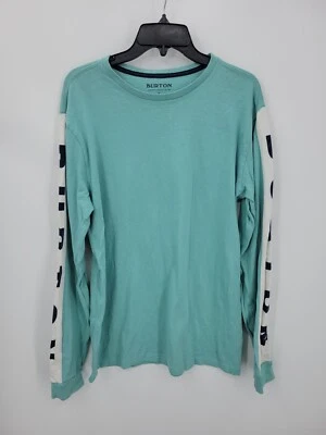 Camisa Burton Para Hombre Pequeña Verde Blanca Spellout Manga Larga Ropa de Calle Exterior Foto 1 de 4