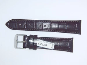 Reloj FLUCO Genuino Piel de Becerro Correa de Banda 22 mm Mocha Clásico Kroko Cronógrafo - Imagen 1 de 3