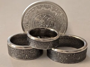 Aztec Calender .999 Pure Silver COIN RING Azteca Mayan Sz 8-14 Stars & Celestial - Picture 1 of 15
