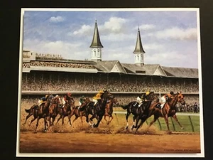 SEATTLE SLEW Foto vom Ölgemälde Pferderennen 1977 Kentucky Derby - Bild 1 von 2